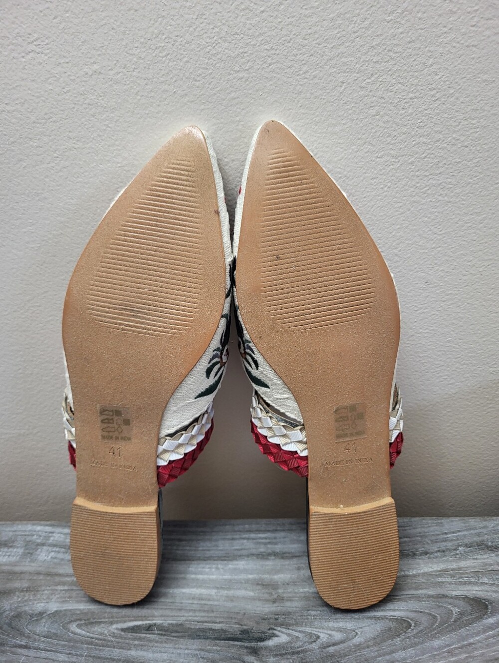 Anthropologie Paz Floral Embroidered Slides Size 41 New - Picture 6 of 11